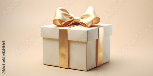 Gift box with golden ribbon