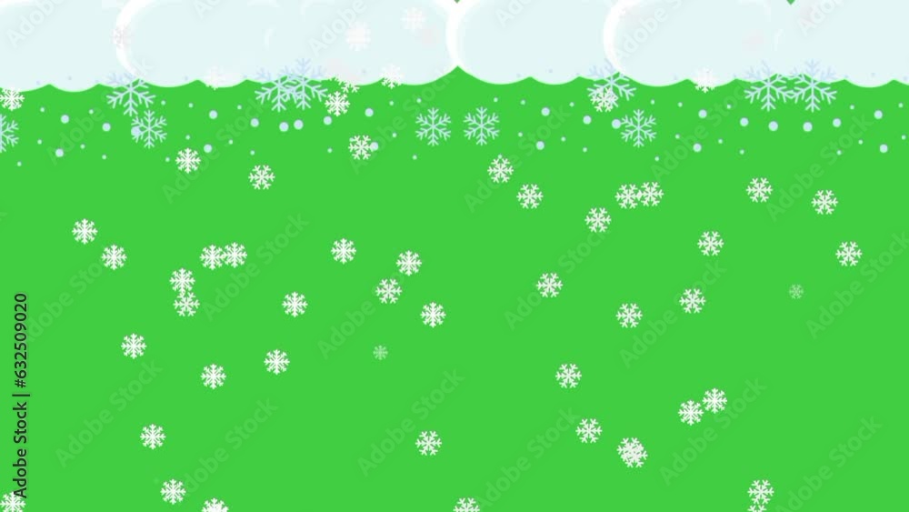 Snowfalling with cloud. Snowfall winter scene on green screen full HD footage Snowfalling with cloud. Snowfall winter scene on green screen full HD footage