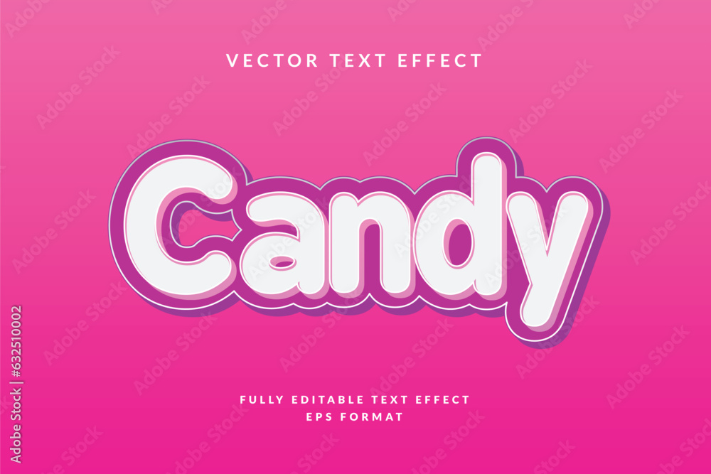 Editable text effect candy