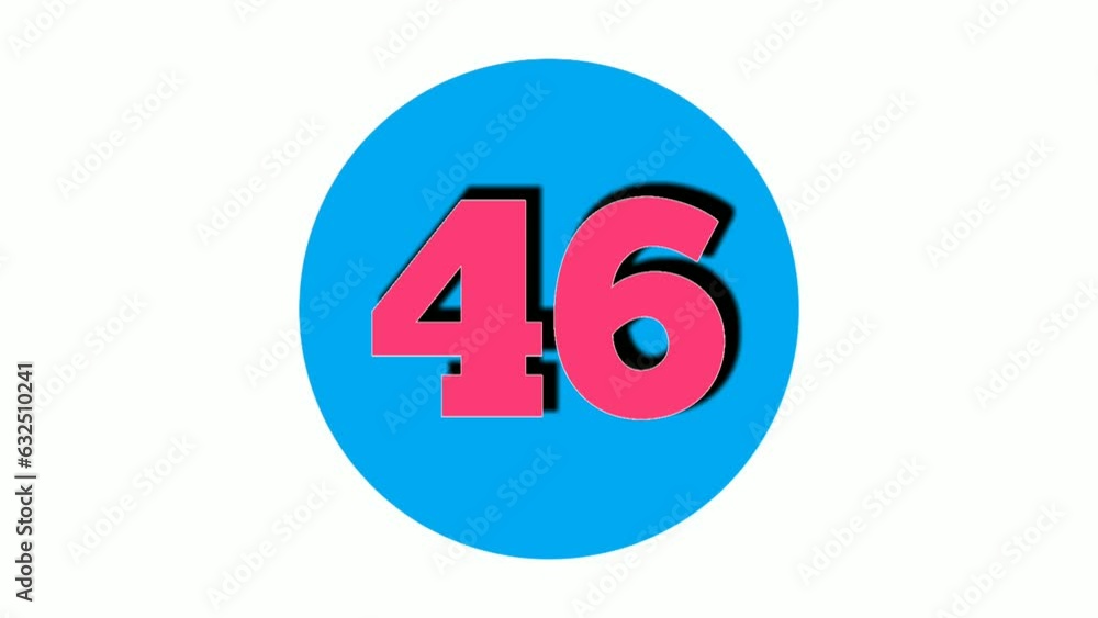 Number 46 forty six sign symbol animation motion graphics on white ...