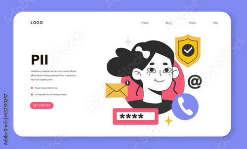 Personally identifiable information (PII) web banner or landing page