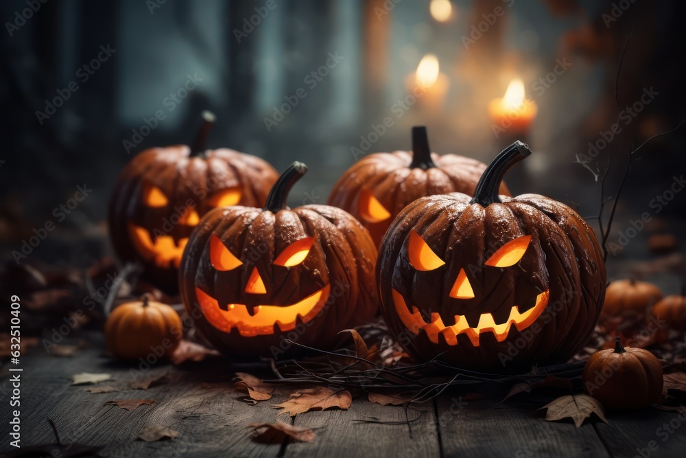 Obraz premium halloween frame template with copy space for text.mockup. Generative AI