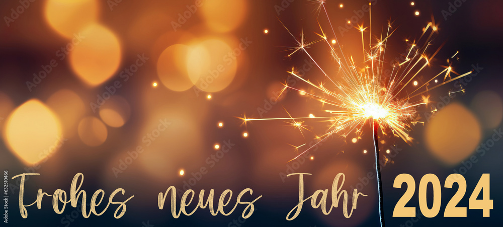 Illustrazione Stock Frohes Neues Jahr 2024 Silvester Party Event Feiertag Grußkarte Mit Text 3280