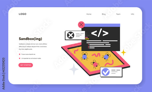 Sandboxing web banner or landing page. Security mechanism for isolation