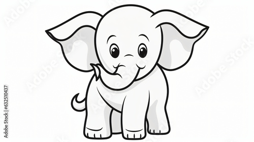 Explore creativity with a printable black   white elephant coloring page.