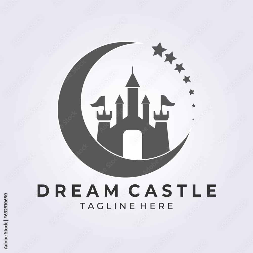 Dream castle logo icon vector illustration design