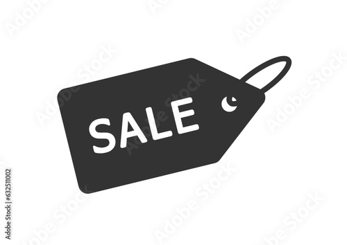 Black tag with the inscription sale. Discount price tag, sign, tag for sales in dark color . Vector