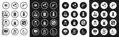 Set Feminist activist, Dating app, Money growth woman, Feminism, Muslim hijab, Female gender, and Gender icon. Vector