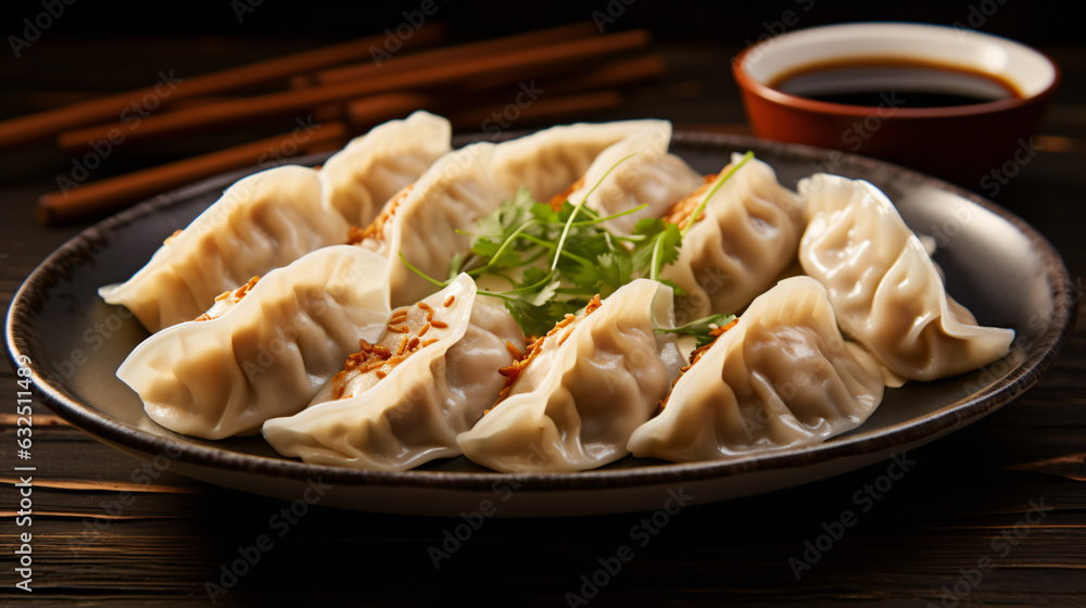 Chinese dumplings steamed to perfection, delectable and tender. Chinese dumplings steamed to perfection, delectable and tender.