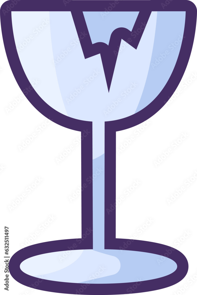 Outline Waste Broken Crystal Glass High Stand Outline Waste Broken Crystal Glass High Stand
