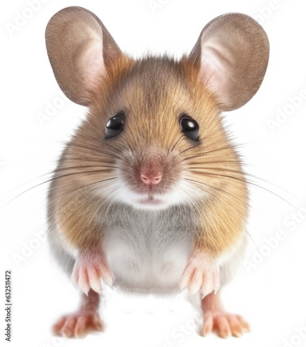 Cute mouse animal in close up with transparent background. Generative AI 7-2