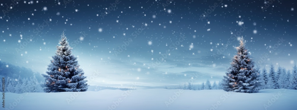 Beautiful Christmas card with a fir tree and snow with space for text. Generative AI Beautiful Christmas card with a fir tree and snow with space for text. Generative AI