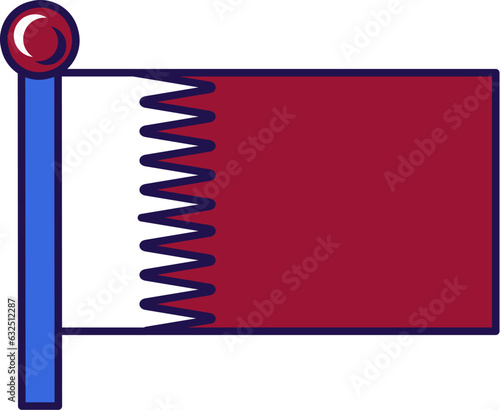 Qatar Country Flagpole Flag Banner