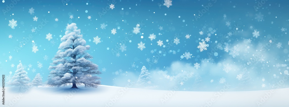 Beautiful Christmas card with a fir tree and snow with space for text. Generative AI Beautiful Christmas card with a fir tree and snow with space for text. Generative AI