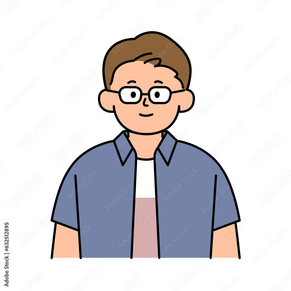 Male Avatars profile , office workers, hand-drawn icon style, character design, vector illustration.