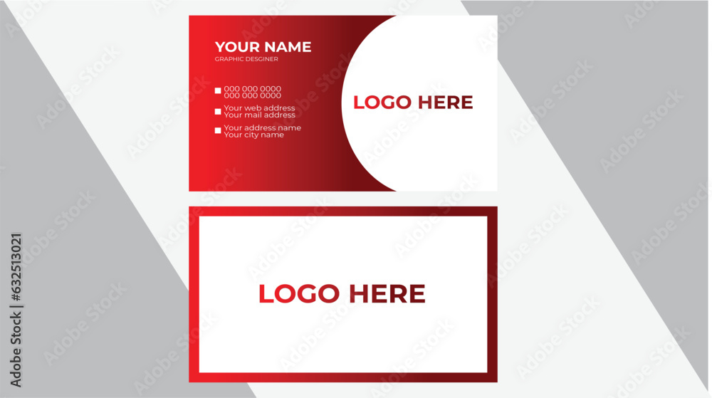 Modern business card template gradian colors. Flat design vector abstract creative - Vector. Modern business card template gradian colors. Flat design vector abstract creative - Vector.