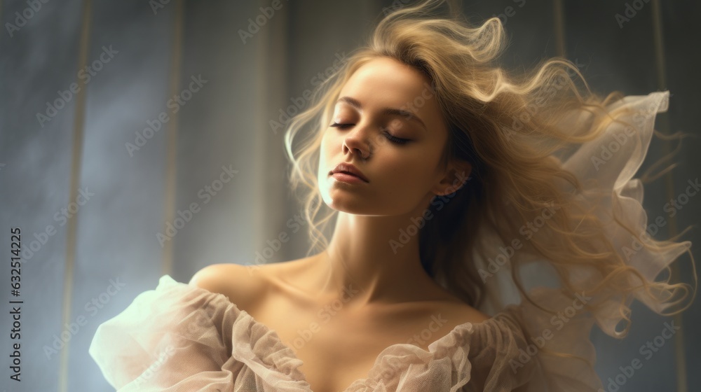 Gentle woman portrait. Beautiful illustration picture. Generative AI Gentle woman portrait. Beautiful illustration picture. Generative AI