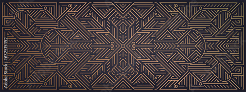 Vector abstract golden background. Art deco wedding, party pattern, geometric ornament, linear style. Horizontal orientation.