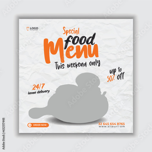 today's special delicious food menu social media advertising post template