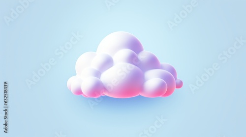 Photo of a pink cloud floating on a vibrant blue sky © mattegg