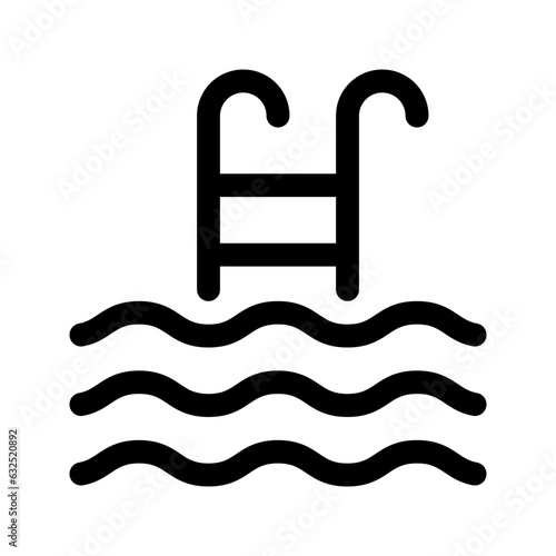 Swimming pool outline icon. Vector graphics