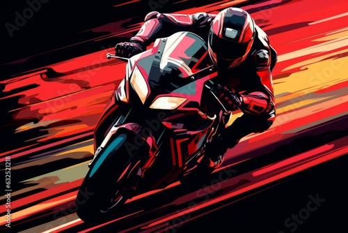Motorcycle vector art. Beautiful illustration picture. Generative AI