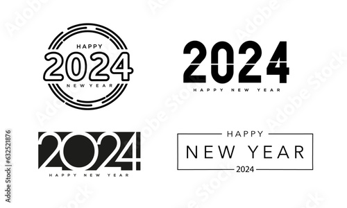 Set of 2024 Happy New Year Design