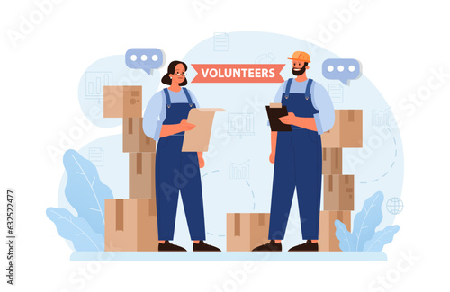 Charity. Volunteers community take care of people in need. Idea of care