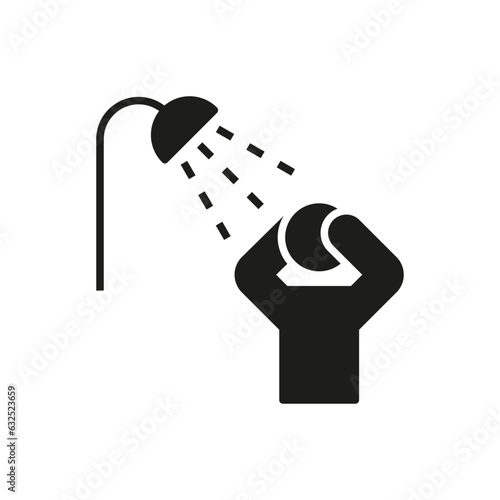 Shower black glyph icon on white background