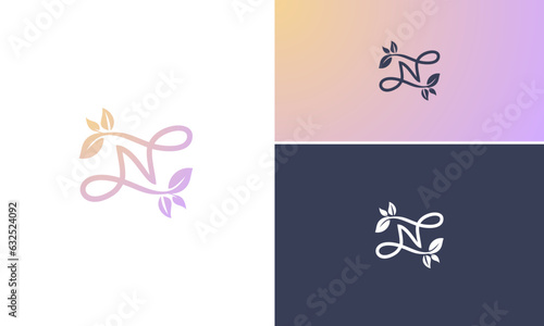 latter n nature logo inspiration