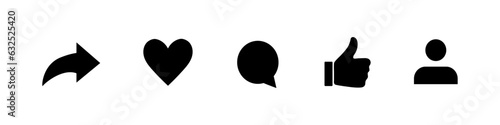 Set Like Icon. Like Counter Notification Icon