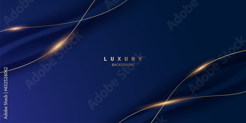 blue abstract background with luxury golden elements vector illustration