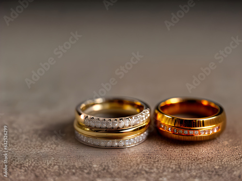 Realistic wedding rings closeup detailed high quality