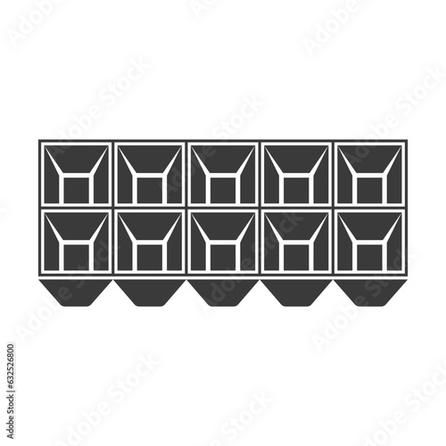 Plastic tray for freezing ice glyph icon isolated on white background.Vector illustration.