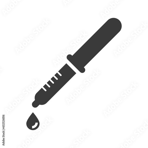 Pipette glyph icon isolated on white background.Vector illustration.