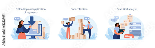 Predictive analytics set. Process of using data to forecast future outcome.