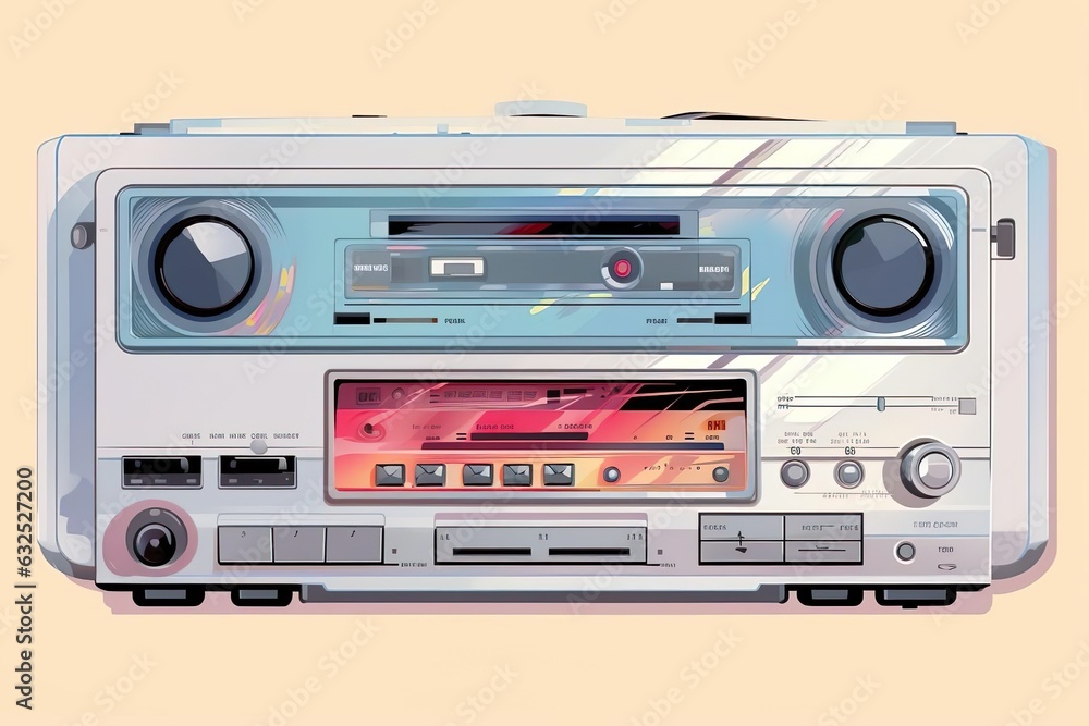 1990s video cassette player illustration
