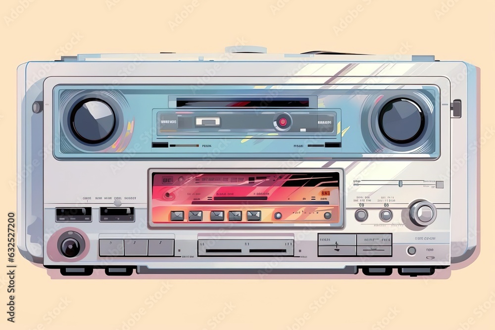 Fototapeta premium 1990s video cassette player illustration