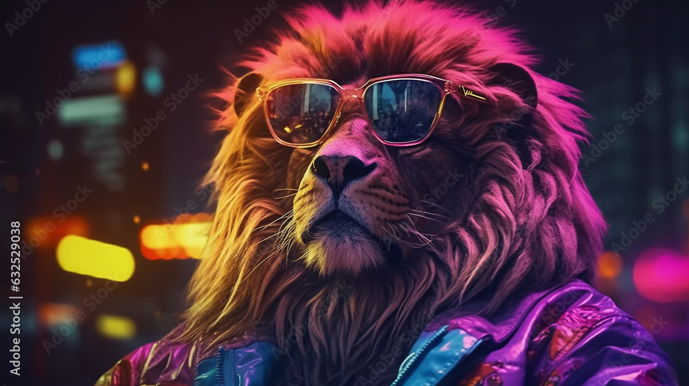 Epic Cyberpumk Leon Neon Retro Wave Style Epic Cyberpumk Leon Neon Retro Wave Style