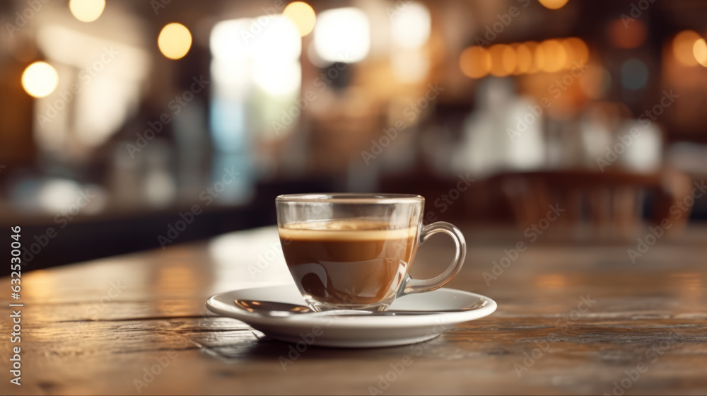Coffee Cup on table Cafe shop Interior Blur background Coffee Cup on table Cafe shop Interior Blur background