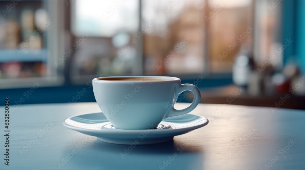 Coffee Cup on table Cafe shop Interior Blur background Coffee Cup on table Cafe shop Interior Blur background