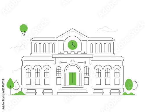 City Hall - modern line design style illustration