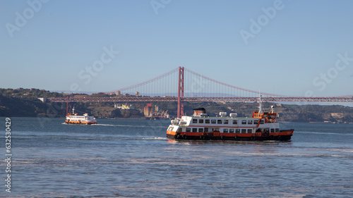 Cacilheiro - barco de transporte do rua Tejo, em Lisboa photo
