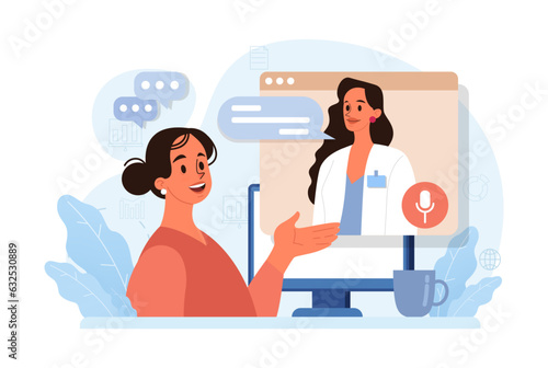Telemedicine. Online consultation with a doctor. Remote medical