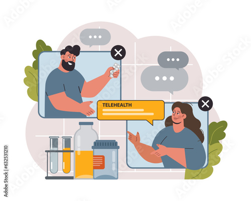 Telemedicine. Online consultation with a doctor. Remote medical