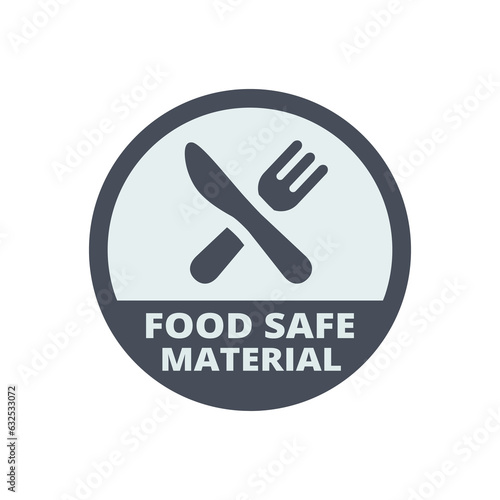 Food safe material label. Vector sticker for food safety.