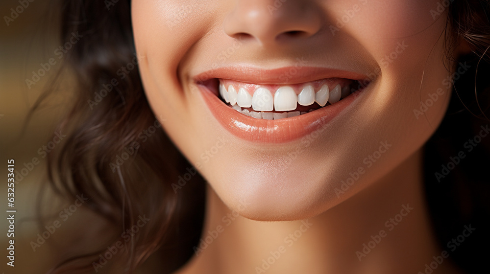An up-close image of a person's smile, embodying their inner contentment Generative AI An up-close image of a person's smile, embodying their inner contentment Generative AI