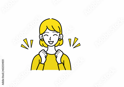 ファイトポーズの女性