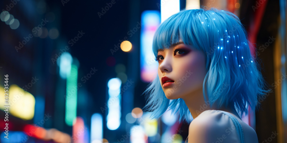teenage girl with blue hair teenage girl with blue hair