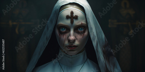 creepy nun photo